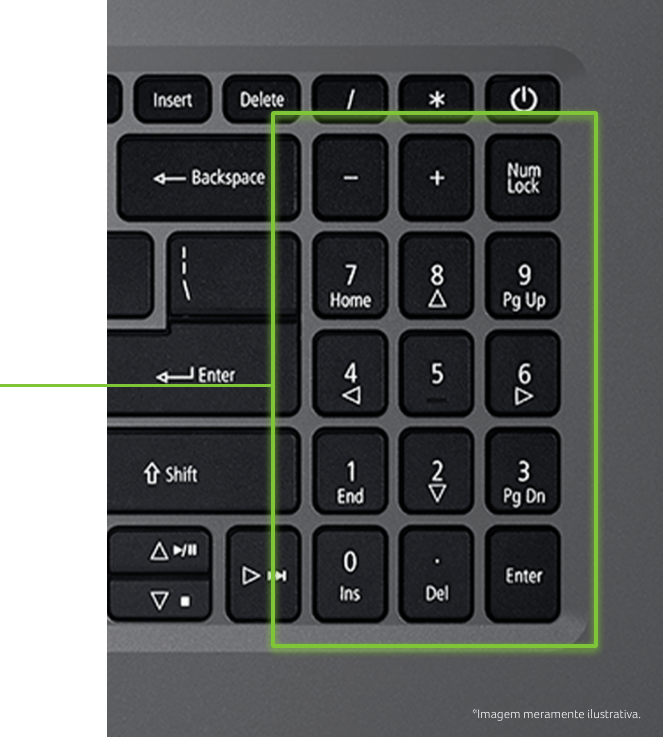 Teclado numérico do Notebook Acer A315-54-54B1